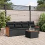 Set de muebles de jardín 5 pzas y cojines ratán sintético negro de , Conjuntos de jardín - Ref: Foro24-3227455, Precio: 298,7...