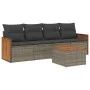Juego de sofás jardín con cojines 5 pzas ratán sintético gris by , Garden sets - Ref: Foro24-3227460, Price: 297,56 €, Discou...