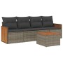 Juego de sofás jardín con cojines 5 pzas ratán sintético gris by , Garden sets - Ref: Foro24-3227460, Price: 287,76 €, Discou...