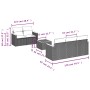 6-teiliges Gartensofa-Set und Kissen aus schwarzem Kunststoff-Rattan. von , Gartensets - Ref: Foro24-3227462, Preis: 381,38 €...