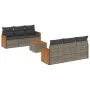 Set de sofás de jardín 7 piezas con cojines ratán PE gris de , Conjuntos de jardín - Ref: Foro24-3227474, Precio: 455,09 €, D...