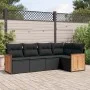 Set de muebles de jardín 5 pzas y cojines ratán sintético negro de , Conjuntos de jardín - Ref: Foro24-3227623, Precio: 343,0...