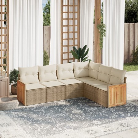Juego de sofás jardín con cojines 6 pzas ratán sintético beige by , Garden sets - Ref: Foro24-3227682, Price: 382,28 €, Disco...