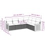 Gartensofa-Set mit 6-teiligen Kissen aus synthetischem Rattan in Beige. von , Gartensets - Ref: Foro24-3227682, Preis: 382,28...