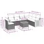 Set de sofás de jardín 7 piezas con cojines ratán PE gris by , Garden sets - Ref: Foro24-3227705, Price: 424,48 €, Discount: %