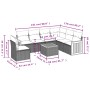 Set de sofás de jardín 7 piezas con cojines ratán PE gris by , Garden sets - Ref: Foro24-3227705, Price: 410,20 €, Discount: %