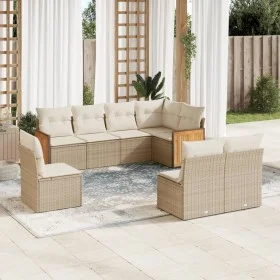 Juego de sofás de jardín con cojines beige 8 pzas ratán PE by , Garden sets - Ref: Foro24-3227724, Price: 534,17 €, Discount: %