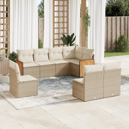 Gartensofagarnitur mit beigen Kissen, 8-teilig, aus PE-Rattan. von , Gartensets - Ref: Foro24-3227724, Preis: 536,22 €, Rabat...
