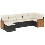 Set de comedor de jardín 7 pzas y cojines ratán sintético negro de , Conjuntos de jardín - Ref: Foro24-3227869, Precio: 413,3...