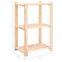 Estantería almacenaje 3 niveles madera pino maciza 150 kg