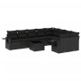 Set de sofás de jardín 10 pzas cojines ratán sintético negro de , Conjuntos de jardín - Ref: Foro24-3220644, Precio: 616,02 €