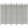 Screen 5 panels hand carved gray mango wood 200x165 cm by vidaXL, Room dividers - Ref: Foro24-285323, Price: 288,00 €, Discou...