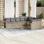 Gartensofa-Set, 9-teilig, mit Kissen, aus synthetischem Rattan in Beige. von , Gartensets - Ref: Foro24-3220638, Preis: 555,1...