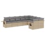 Gartensofa-Set, 9-teilig, mit Kissen, aus synthetischem Rattan in Beige. von , Gartensets - Ref: Foro24-3220638, Preis: 546,4...