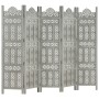 Screen 5 panels hand carved gray mango wood 200x165 cm by vidaXL, Room dividers - Ref: Foro24-285323, Price: 288,00 €, Discou...