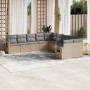 Juego de sofás jardín con cojines beige 10 pzas ratán sintético by , Garden sets - Ref: Foro24-3220708, Price: 640,21 €, Disc...