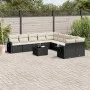 Set de sofás de jardín 11 pzas y cojines ratán sintético negro by , Garden sets - Ref: Foro24-3220715, Price: 647,75 €, Disco...