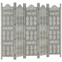 Screen 5 panels hand carved gray mango wood 200x165 cm by vidaXL, Room dividers - Ref: Foro24-285323, Price: 288,00 €, Discou...