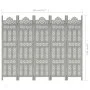 Paravent 5 Paneele handgeschnitztes graues Mangoholz 200x165 cm von vidaXL, Raumteiler - Ref: Foro24-285323, Preis: 282,38 €,...