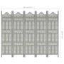 Screen 5 panels hand carved gray mango wood 200x165 cm by vidaXL, Room dividers - Ref: Foro24-285323, Price: 288,00 €, Discou...