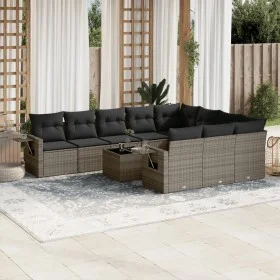 Set de sofás de jardín 11 pzas y cojines ratán sintético gris by , Garden sets - Ref: Foro24-3220699, Price: 650,01 €, Discou...