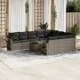 Set de sofás de jardín 11 pzas y cojines ratán sintético gris by , Garden sets - Ref: Foro24-3220699, Price: 650,01 €, Discou...