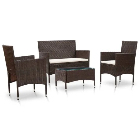 4-piece garden furniture set and brown synthetic rattan cushions by vidaXL, Garden sets - Ref: Foro24-45811, Price: 213,44 €,...