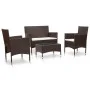4-piece garden furniture set and brown synthetic rattan cushions by vidaXL, Garden sets - Ref: Foro24-45811, Price: 213,44 €,...