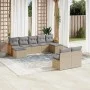 Set de sofás de jardín 9 pzas con cojines ratán sintético beige by , Garden sets - Ref: Foro24-3228054, Price: 520,54 €, Disc...