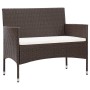 4-teiliges Gartenmöbel-Set und braune synthetische Rattankissen von vidaXL, Gartensets - Ref: Foro24-45811, Preis: 216,28 €, ...