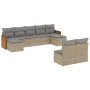 Set de sofás de jardín 9 pzas con cojines ratán sintético beige by , Garden sets - Ref: Foro24-3228054, Price: 520,54 €, Disc...