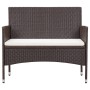 4-teiliges Gartenmöbel-Set und braune synthetische Rattankissen von vidaXL, Gartensets - Ref: Foro24-45811, Preis: 216,28 €, ...