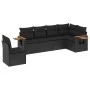 Set de sofás de jardín 6 piezas y cojines ratán sintético negro by , Garden sets - Ref: Foro24-3226853, Price: 428,98 €, Disc...