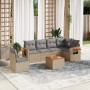 Set sofás de jardín 7 piezas y cojines ratán sintético beige by , Garden sets - Ref: Foro24-3226864, Price: 438,72 €, Discoun...