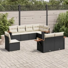 Set de sofás de jardín 8 piezas y cojines ratán sintético negro by , Garden sets - Ref: Foro24-3227001, Price: 544,52 €, Disc...