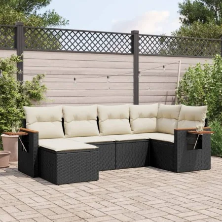 Set de sofás de jardín 6 piezas y cojines ratán sintético negro de , Conjuntos de jardín - Ref: Foro24-3227015, Precio: 373,7...