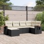 6-teiliges Gartensofa-Set und Kissen aus schwarzem Kunststoff-Rattan. von , Gartensets - Ref: Foro24-3227015, Preis: 365,52 €...