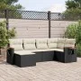 6-teiliges Gartensofa-Set und Kissen aus schwarzem Kunststoff-Rattan. von , Gartensets - Ref: Foro24-3227015, Preis: 373,78 €...