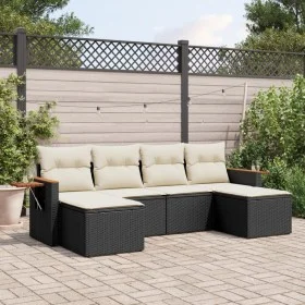 Set de sofás de jardín 6 piezas y cojines ratán sintético negro by , Garden sets - Ref: Foro24-3227057, Price: 343,41 €, Disc...
