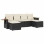 6-teiliges Gartensofa-Set und Kissen aus schwarzem Kunststoff-Rattan. von , Gartensets - Ref: Foro24-3227057, Preis: 343,41 €...