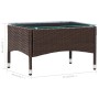 4-teiliges Gartenmöbel-Set und braune synthetische Rattankissen von vidaXL, Gartensets - Ref: Foro24-45811, Preis: 216,28 €, ...
