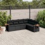 Set de sofás de jardín 6 piezas y cojines ratán sintético negro de , Conjuntos de jardín - Ref: Foro24-3226839, Precio: 409,8...