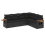 Set de sofás de jardín 6 piezas y cojines ratán sintético negro de , Conjuntos de jardín - Ref: Foro24-3226839, Precio: 409,8...