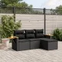 Juego de sofás jardín 4 pzas con cojines ratán sintético negro by , Garden sets - Ref: Foro24-3226741, Price: 272,27 €, Disco...