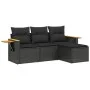 Juego de sofás jardín 4 pzas con cojines ratán sintético negro by , Garden sets - Ref: Foro24-3226741, Price: 272,27 €, Disco...