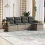 Gartensofa-Set mit 5-teiligen Kissen aus grauem synthetischem Rattan von , Gartensets - Ref: Foro24-3226760, Preis: 296,96 €,...