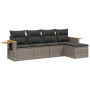Juego de sofás jardín con cojines 5 pzas ratán sintético gris by , Garden sets - Ref: Foro24-3226760, Price: 295,58 €, Discou...