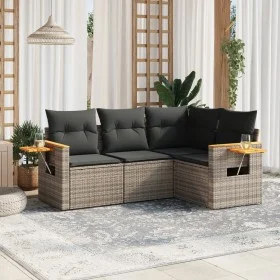 Set de sofás de jardín 4 pzas y cojines ratán sintético gris by , Garden sets - Ref: Foro24-3226774, Price: 280,85 €, Discoun...