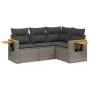 Set de sofás de jardín 4 pzas y cojines ratán sintético gris by , Garden sets - Ref: Foro24-3226774, Price: 280,85 €, Discoun...