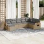 Juego de sofás de jardín con cojines beige 8 pzas ratán PE by , Garden sets - Ref: Foro24-3227088, Price: 501,00 €, Discount: %